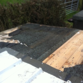 Shed roof in need of repair